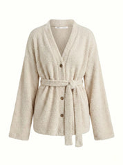 SOFT Terry Button Down Sweater Milk