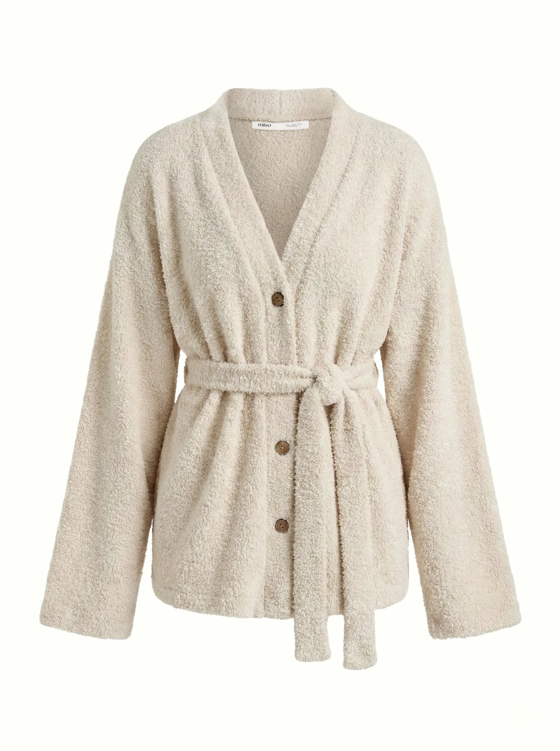SOFT Terry Button Down Sweater Milk