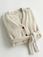 SOFT Terry Button Down Sweater Milk