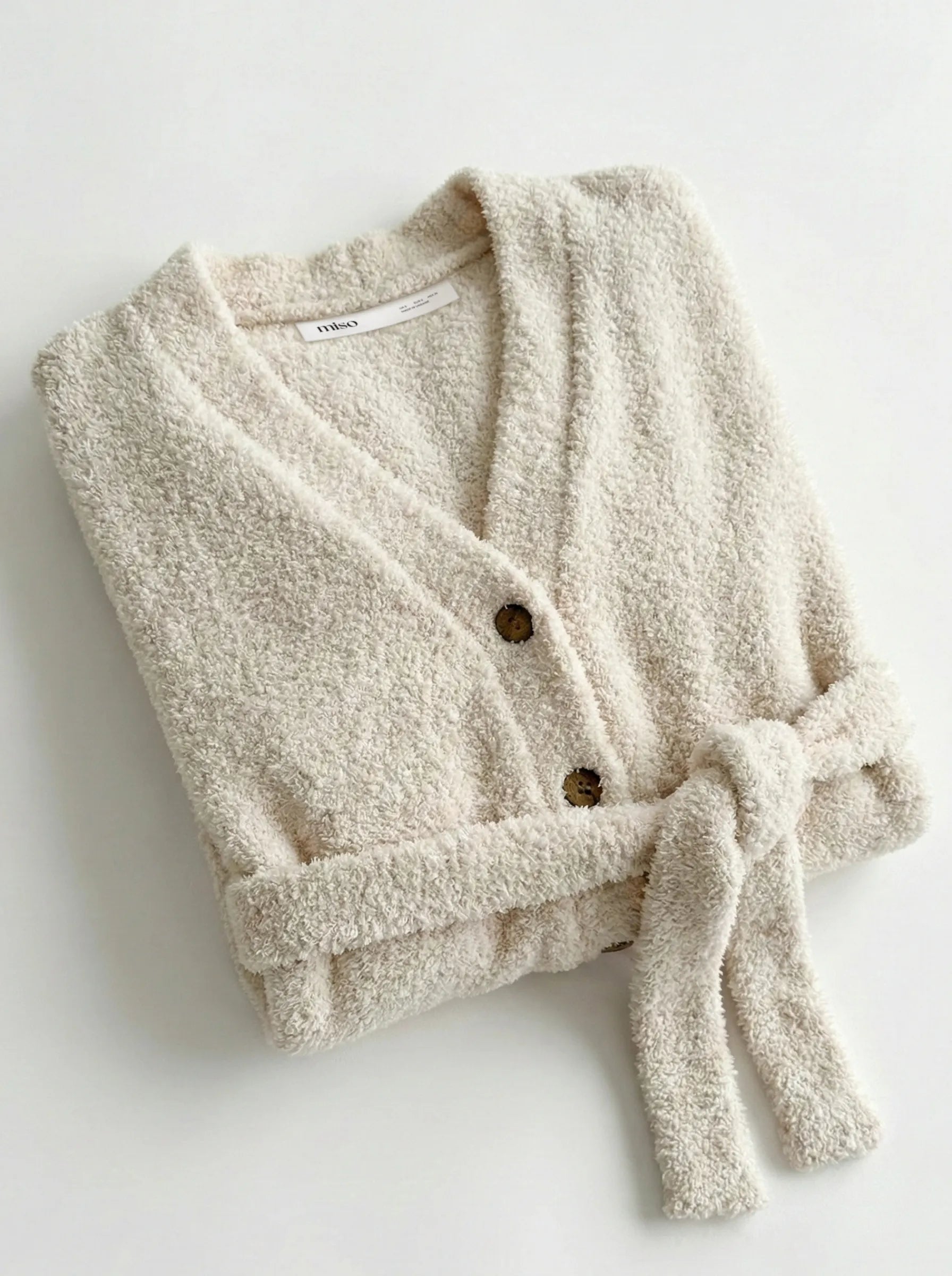 SOFT Terry Button Down Sweater Milk