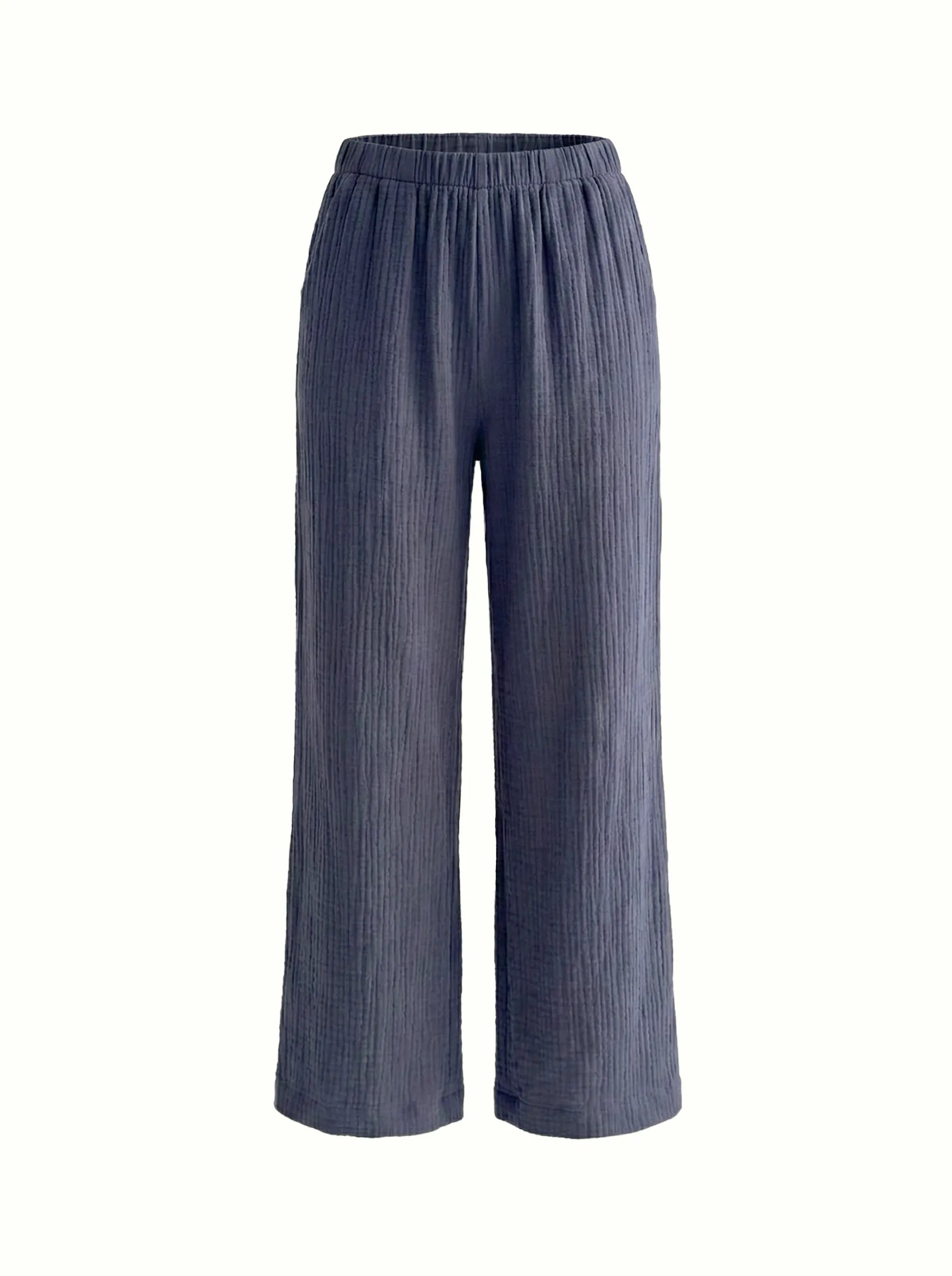 Muslin Pants Mono light blue 2-ply.