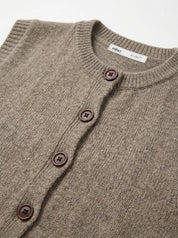 Knitted vest with buttons beige