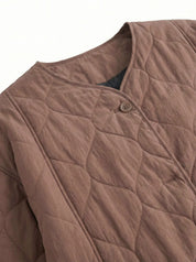 Quilted demi-season coat, mocha