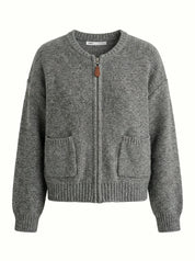 Gray zipper cardigan