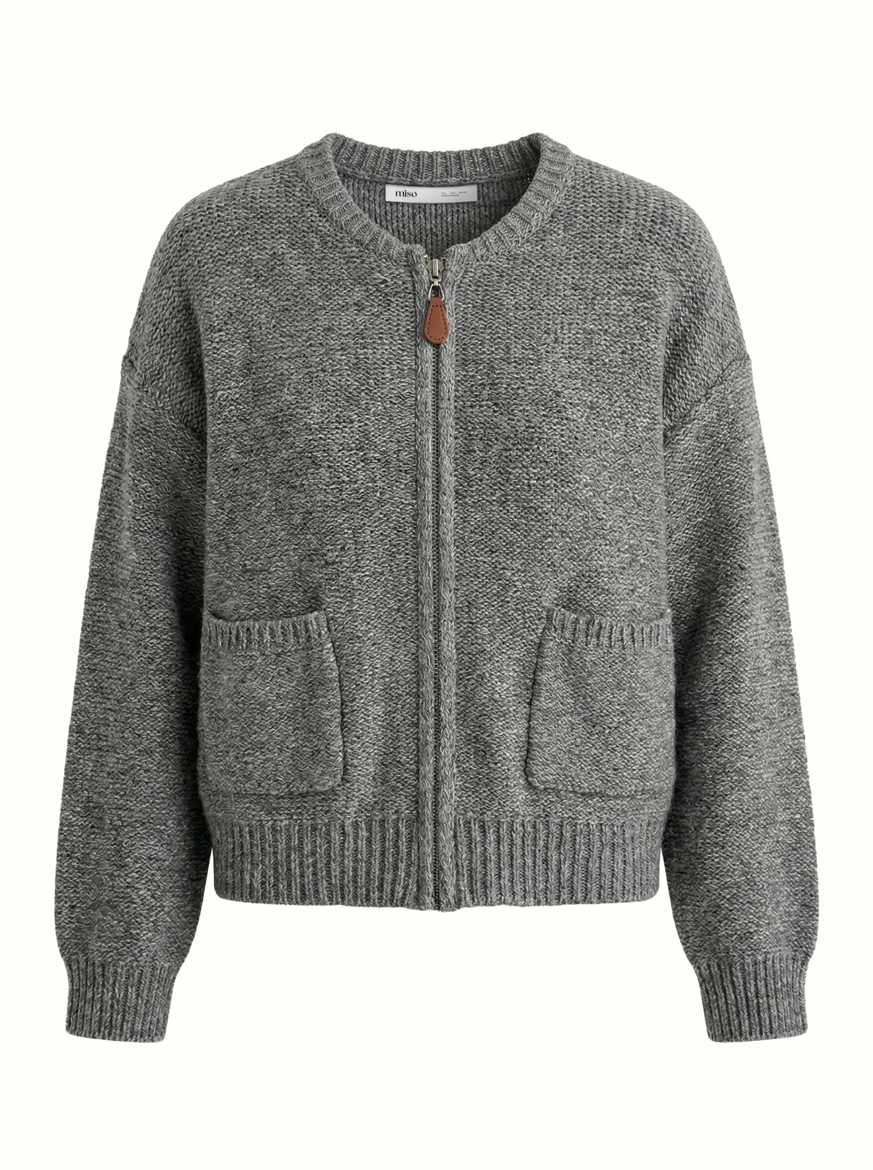 Gray zipper cardigan