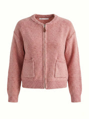 Pink zipper cardigan