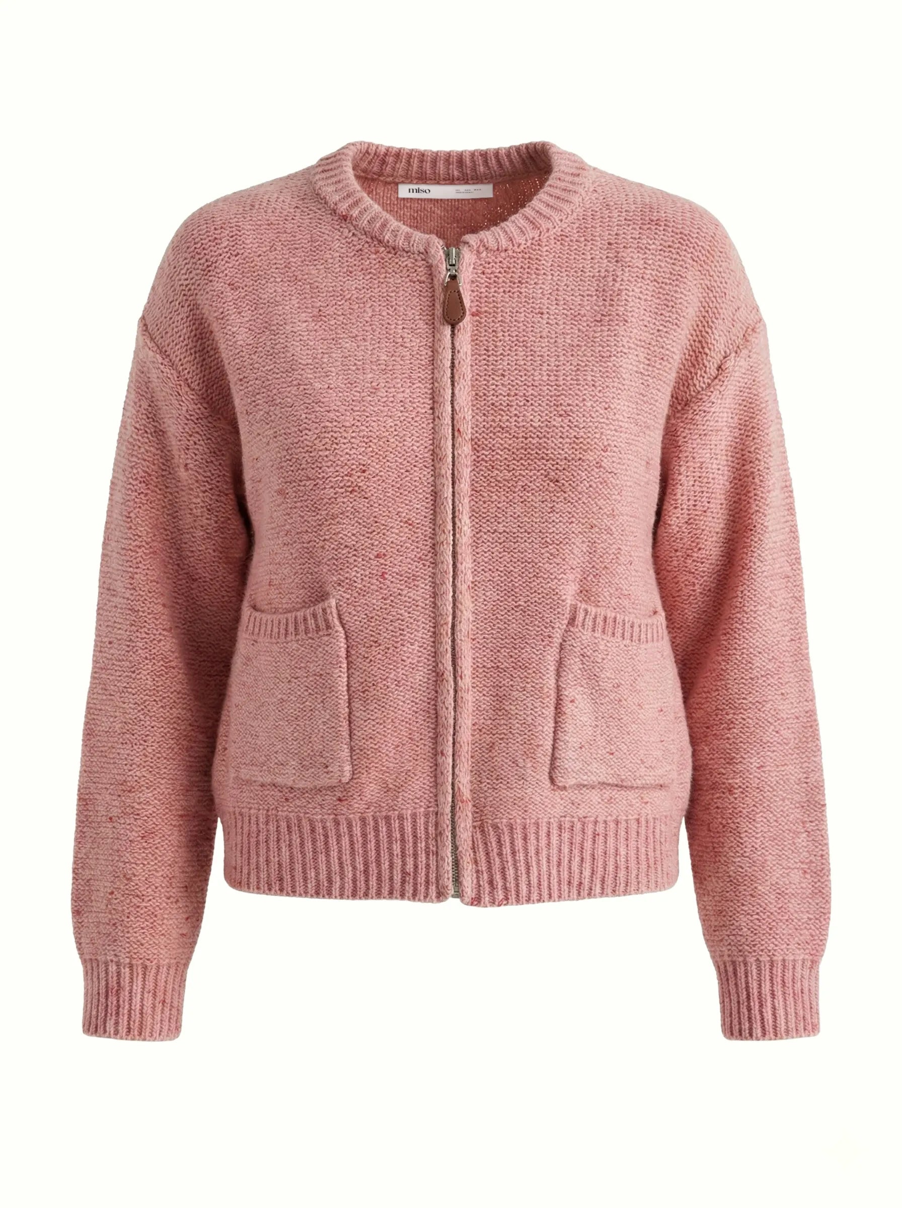 Pink zipper cardigan