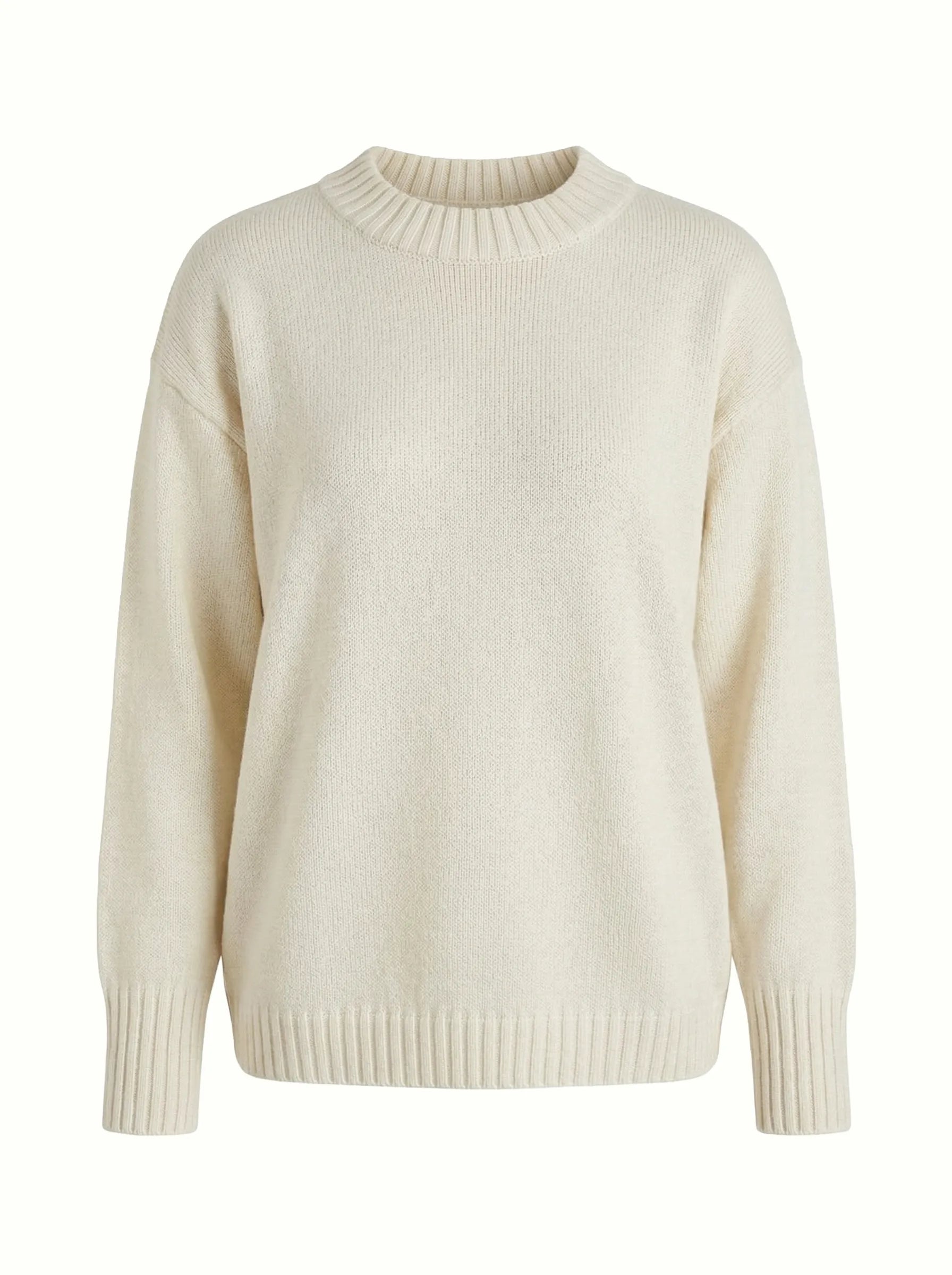 Knitted sweater milky