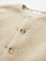 Teddy plush demi-season jacket milky