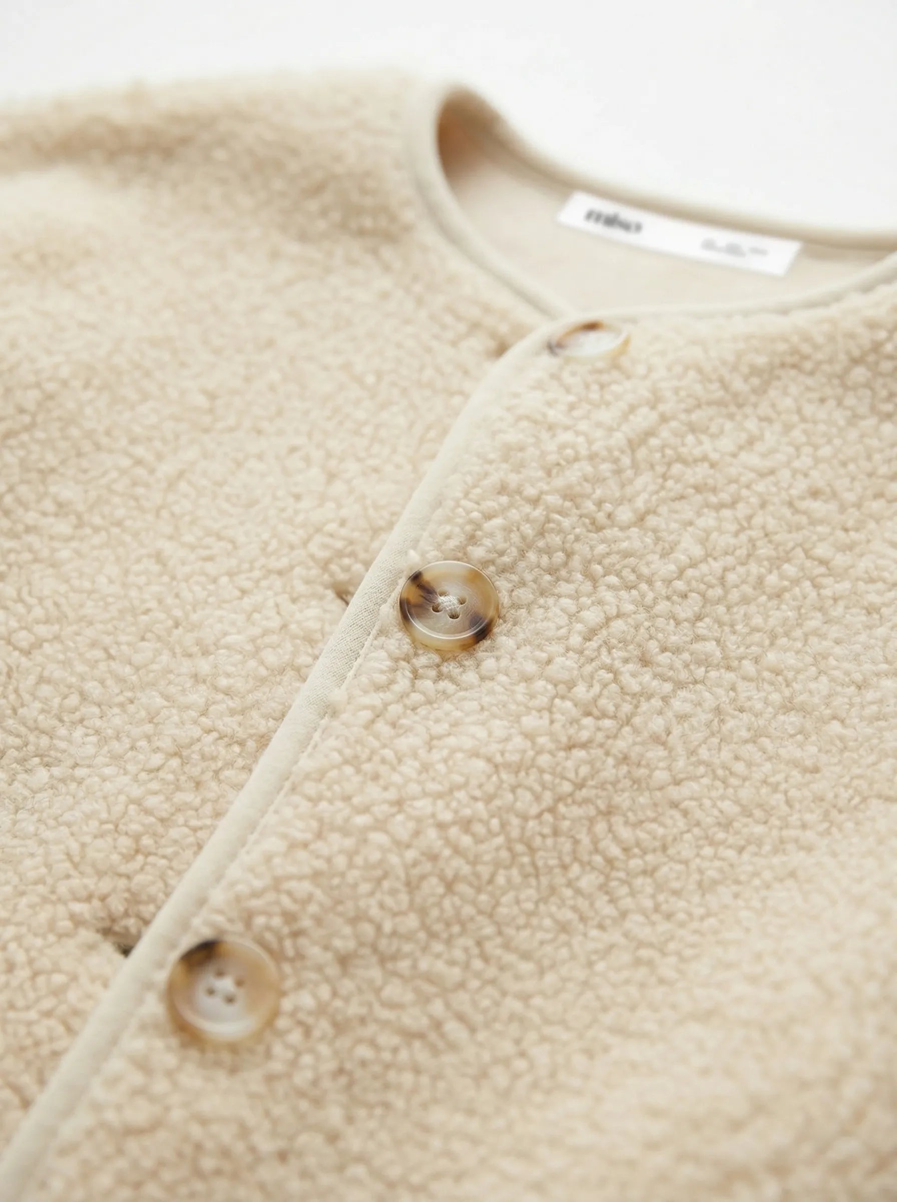 Teddy plush demi-season jacket milky