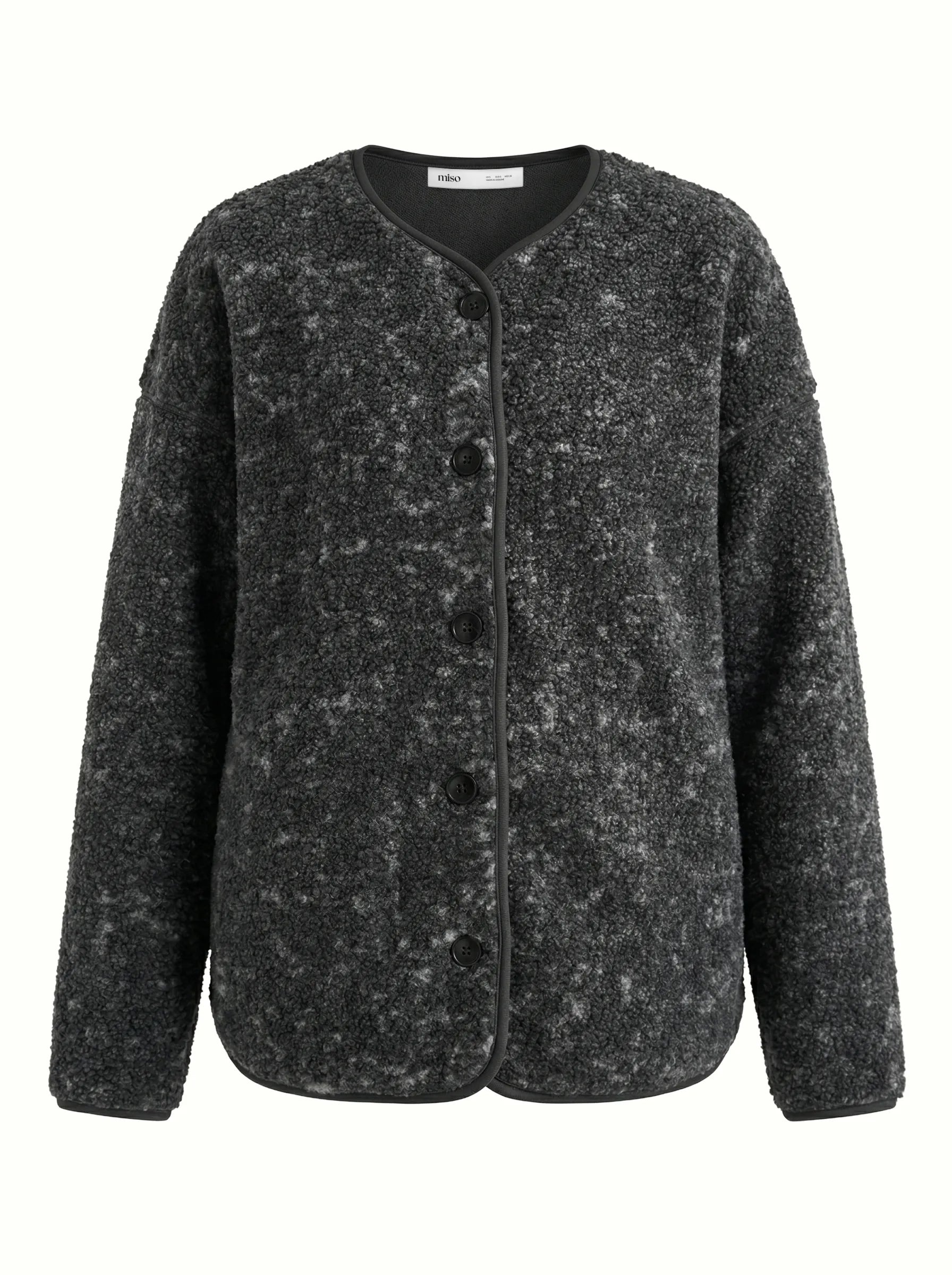 Teddy plush demi-season jacket graphite