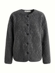 Teddy plush demi-season jacket graphite