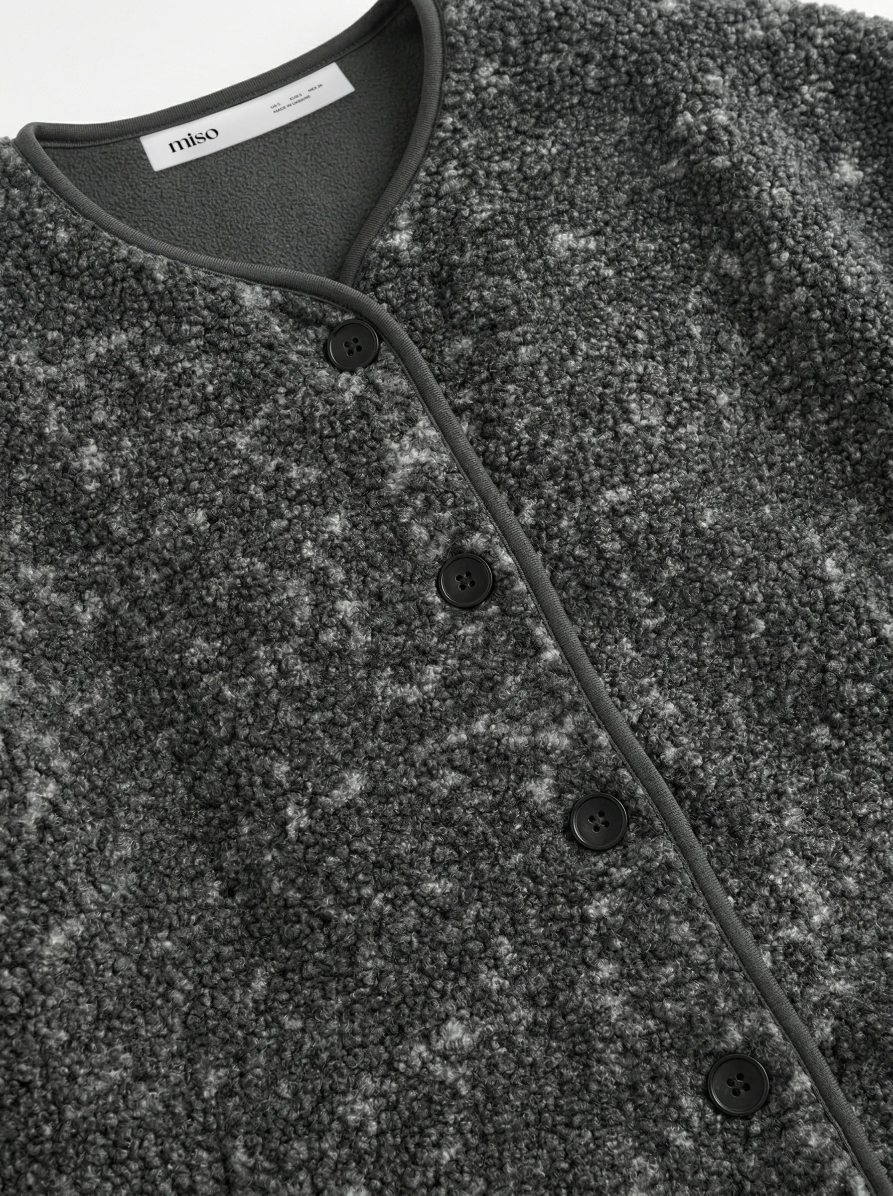 Teddy plush demi-season jacket graphite