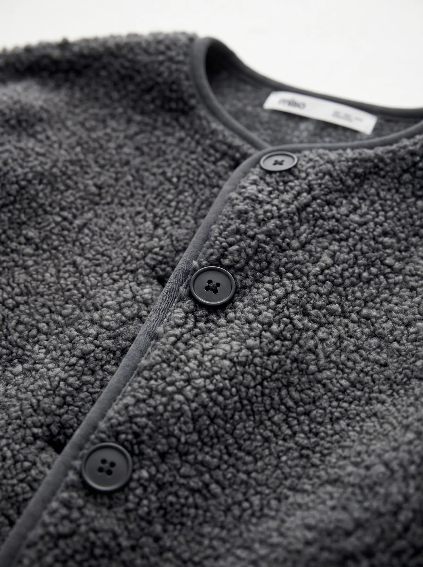 Teddy plush demi-season jacket graphite