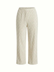 Ribana suit knitwear wide pants and long sleeves blue flower