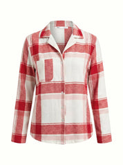 Flannel pajama set "red check" on milky