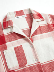 Flannel pajama set "red check" on milky