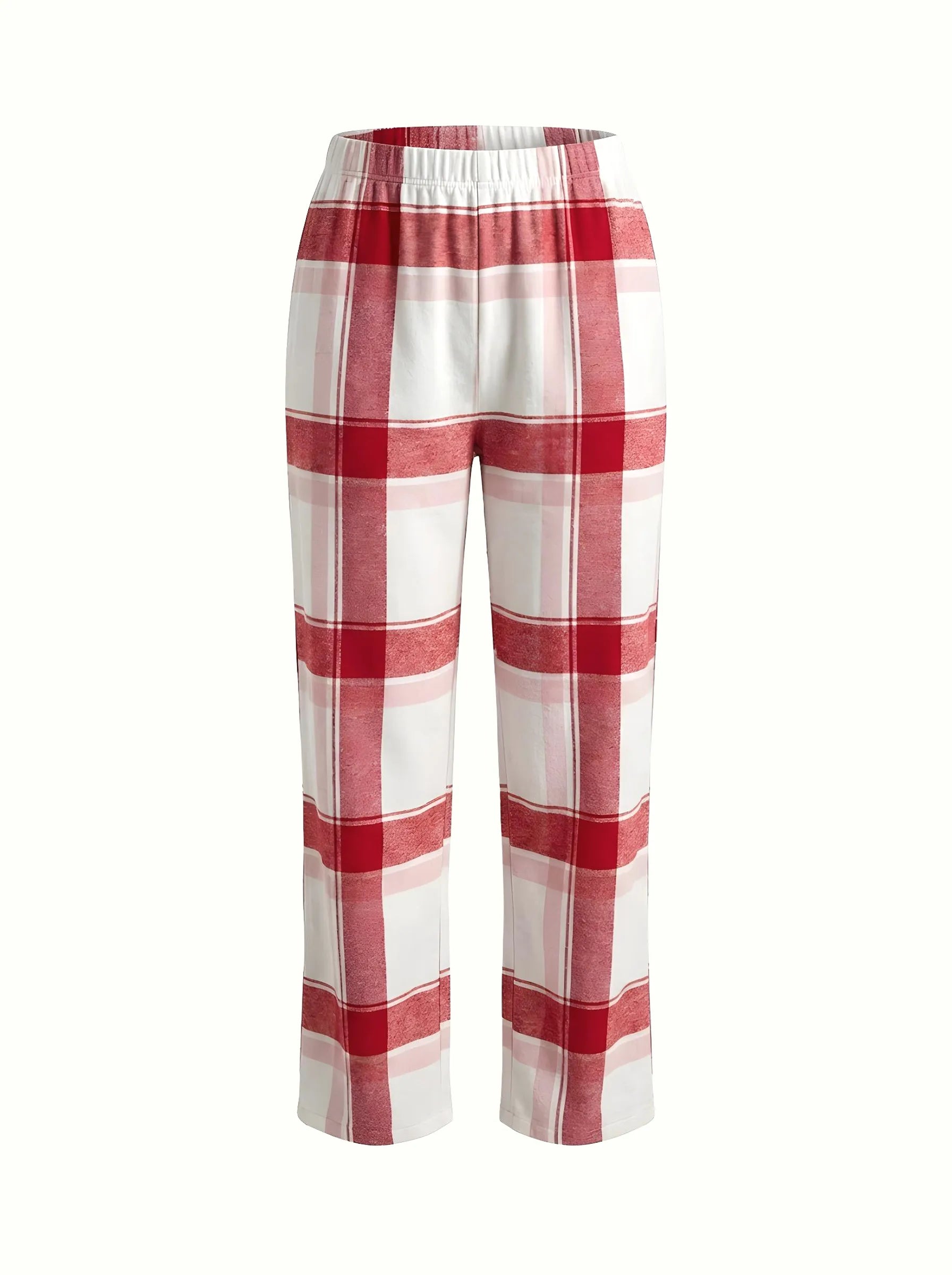 Flannel pajama set "red check" on milky