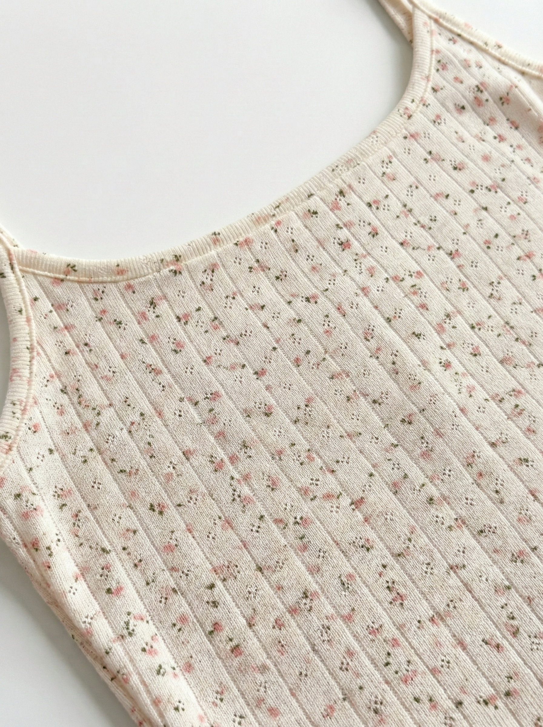 Ribbed sleep dress with ruffles pink flower