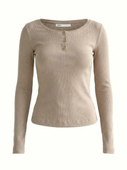 Ribbed knitwear Longsleeve beige