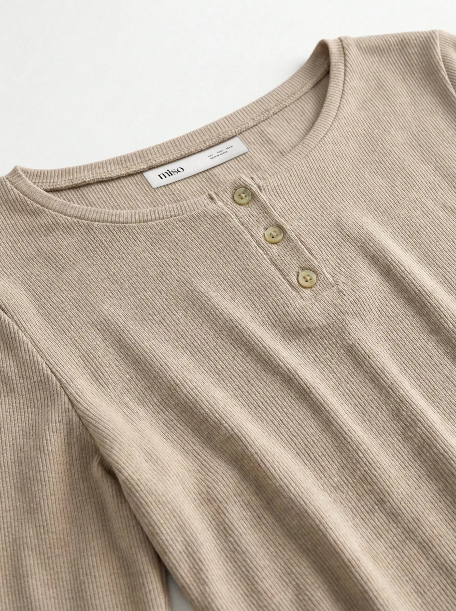 Ribbed knitwear Longsleeve beige
