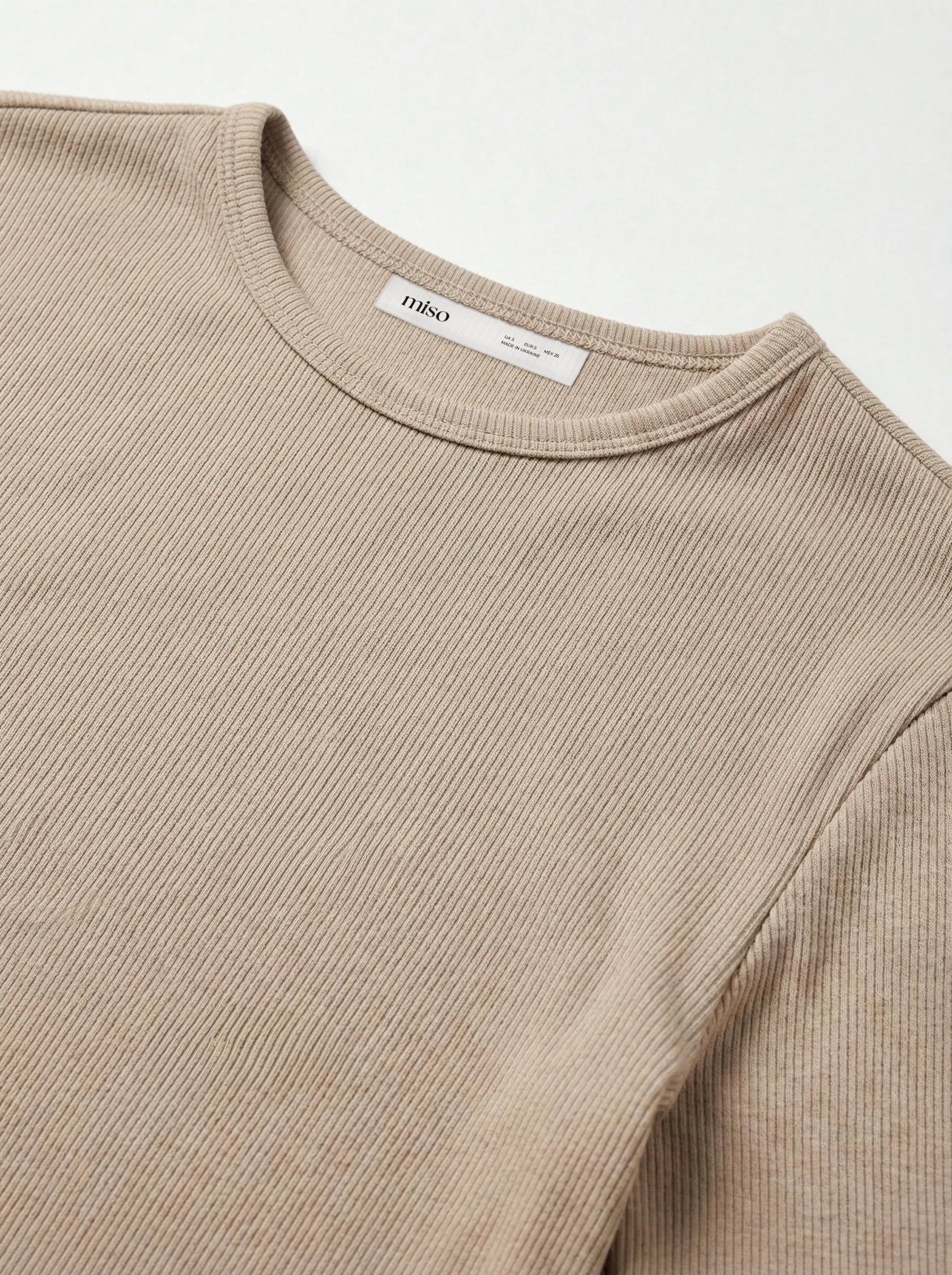 Ribbed knitwear Longsleeve beige (without button)