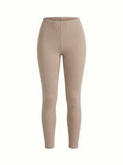 Rib knitwear Beige leggings