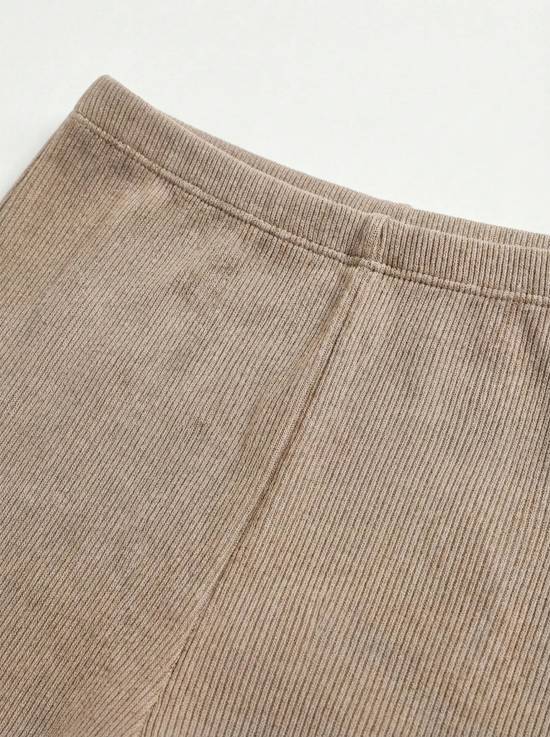 Rib knitwear Beige leggings