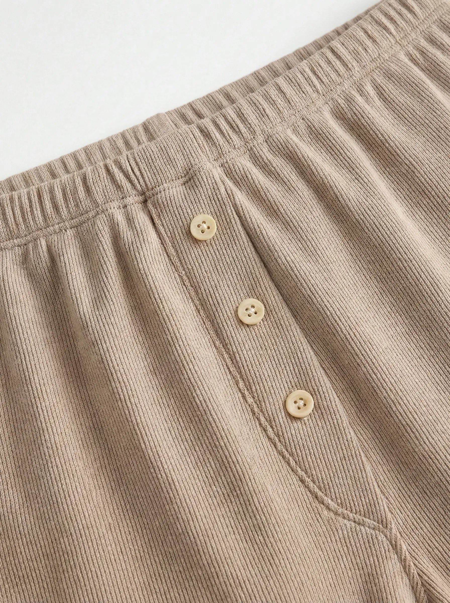 Rib knit shorts  beige