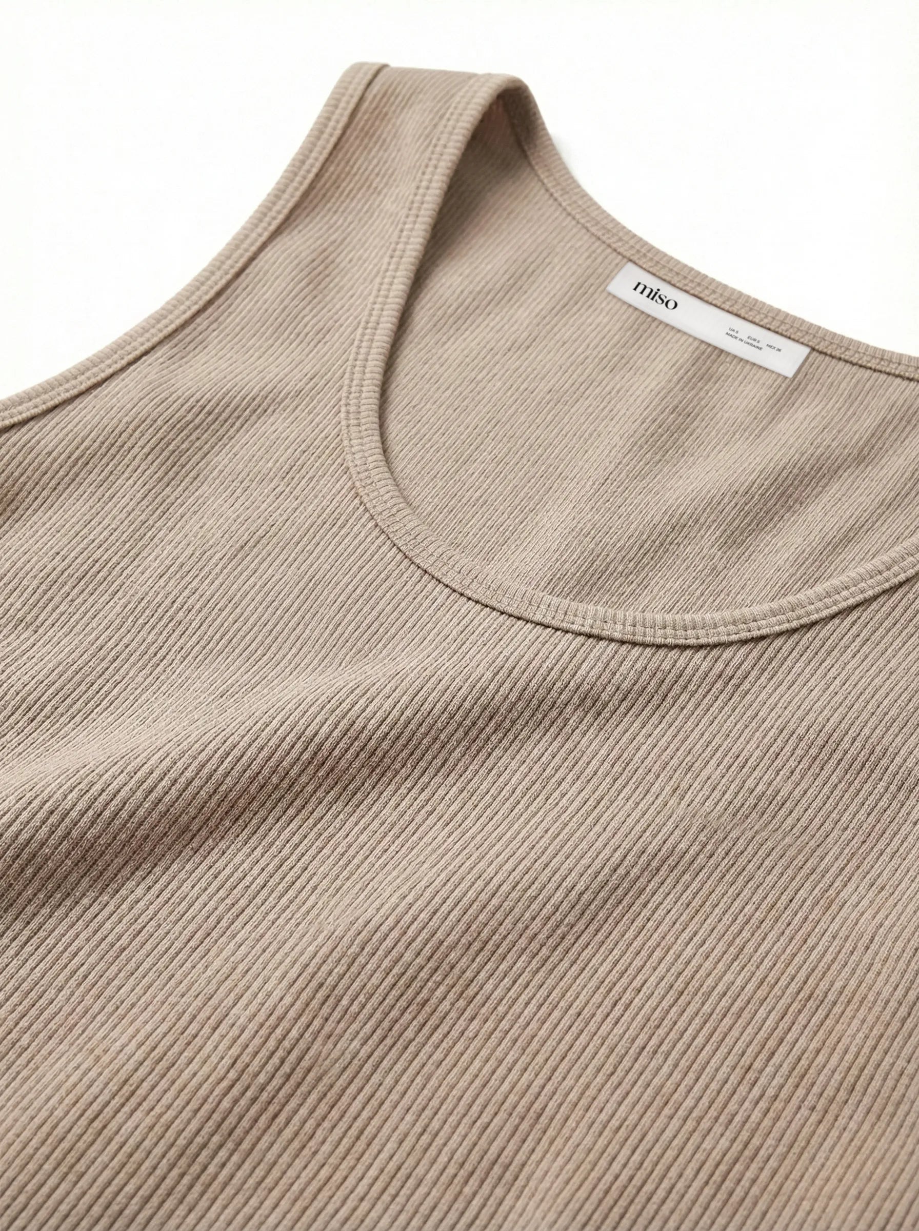 Beige Ribbed T-Shirt
