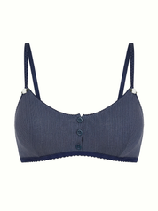 Lingerie Top Blue Ribbed