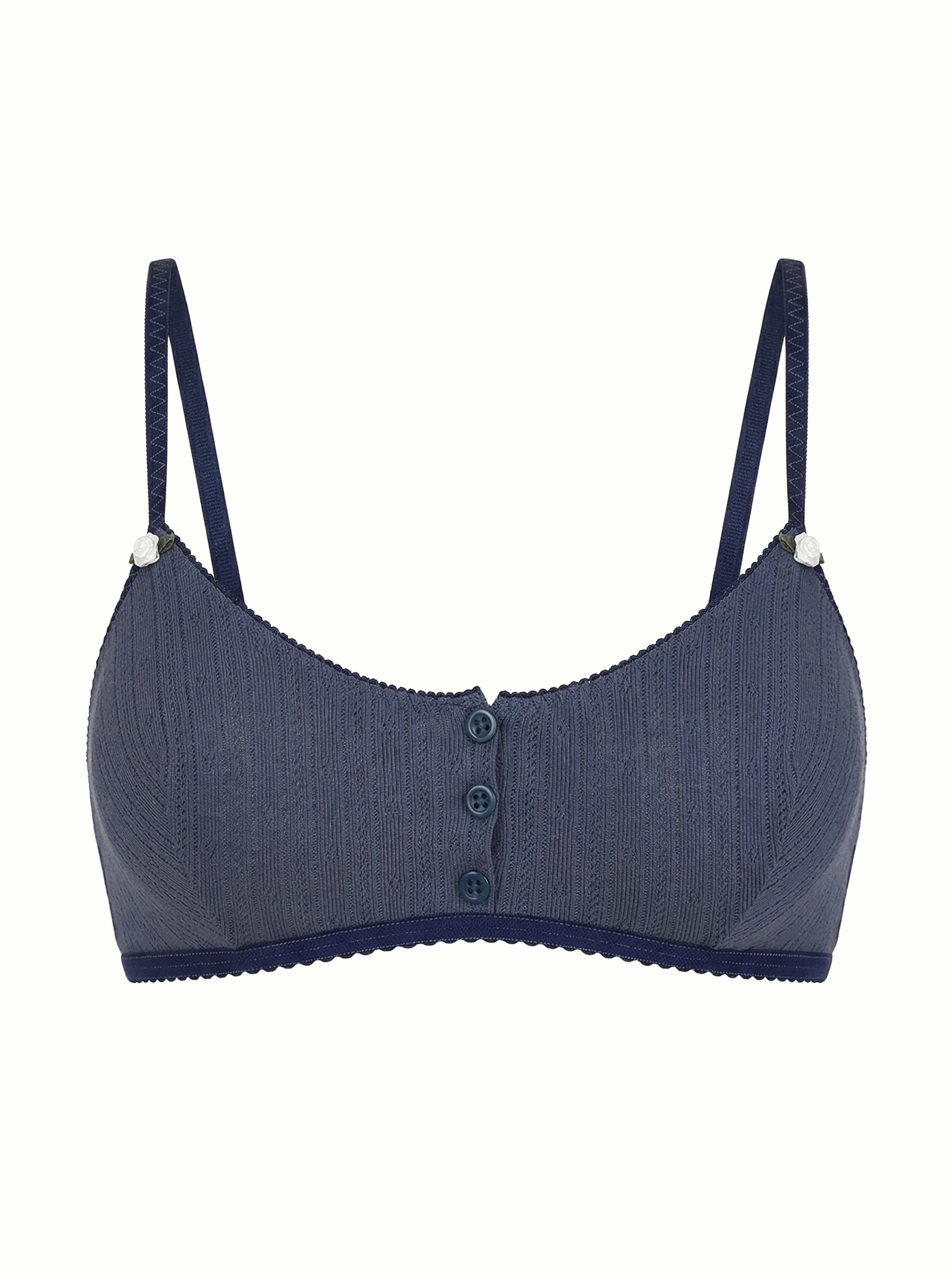 Lingerie Top Blue Ribbed