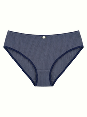 Lingerie Slips Blue Ribbed
