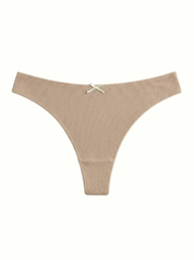 Underwear Panties Thongs “Tenderness” ribbed beige
