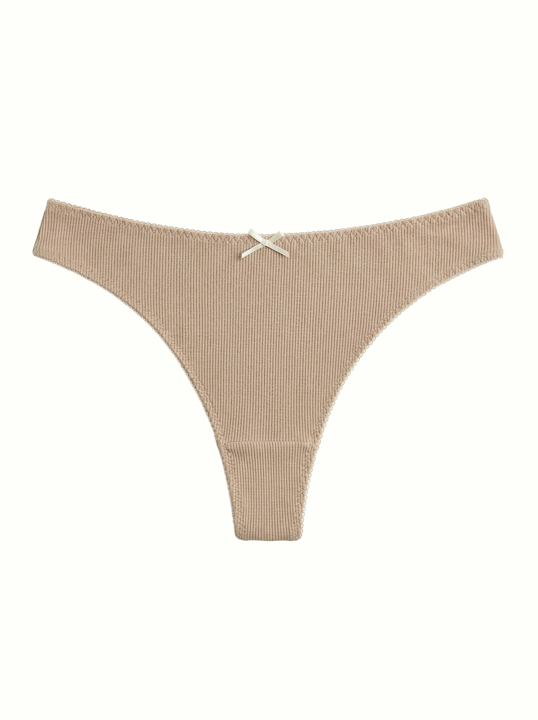 Underwear Panties Thongs “Tenderness” ribbed beige