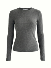 Rib knit Longsleeve anthracite (without button)