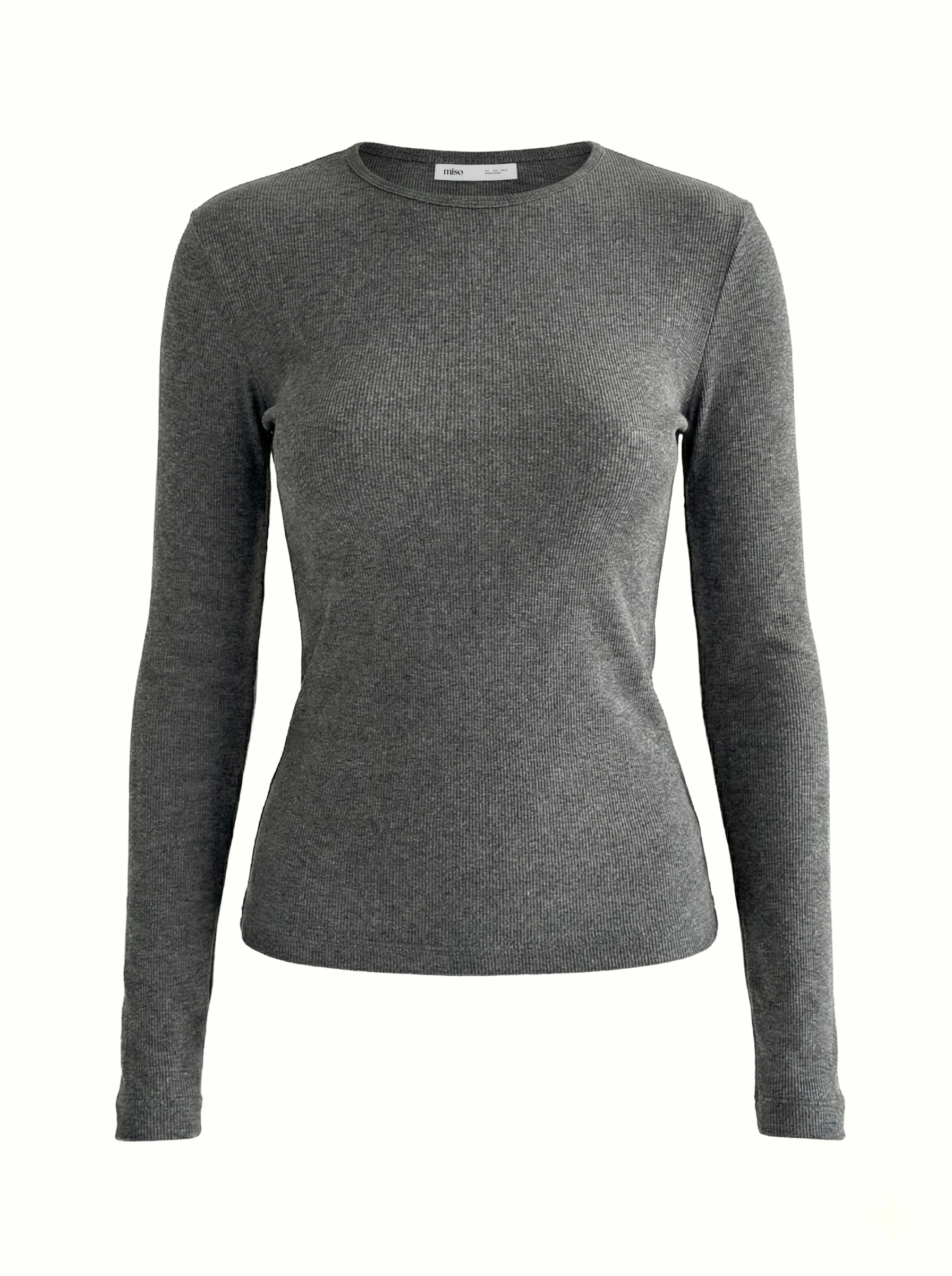Rib knit Longsleeve anthracite (without button)
