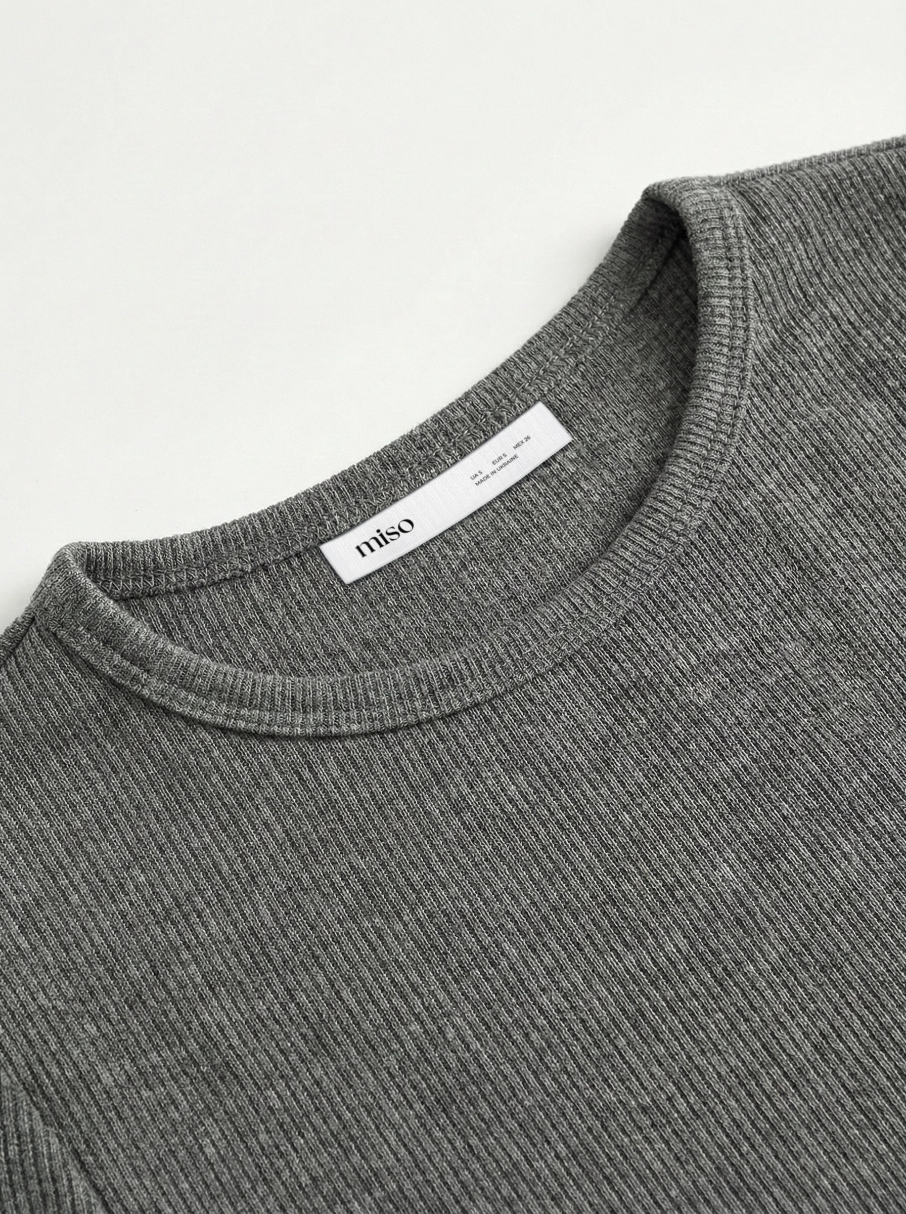 Rib knit Longsleeve anthracite (without button)