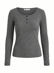 Rib knit longsleeve anthracite