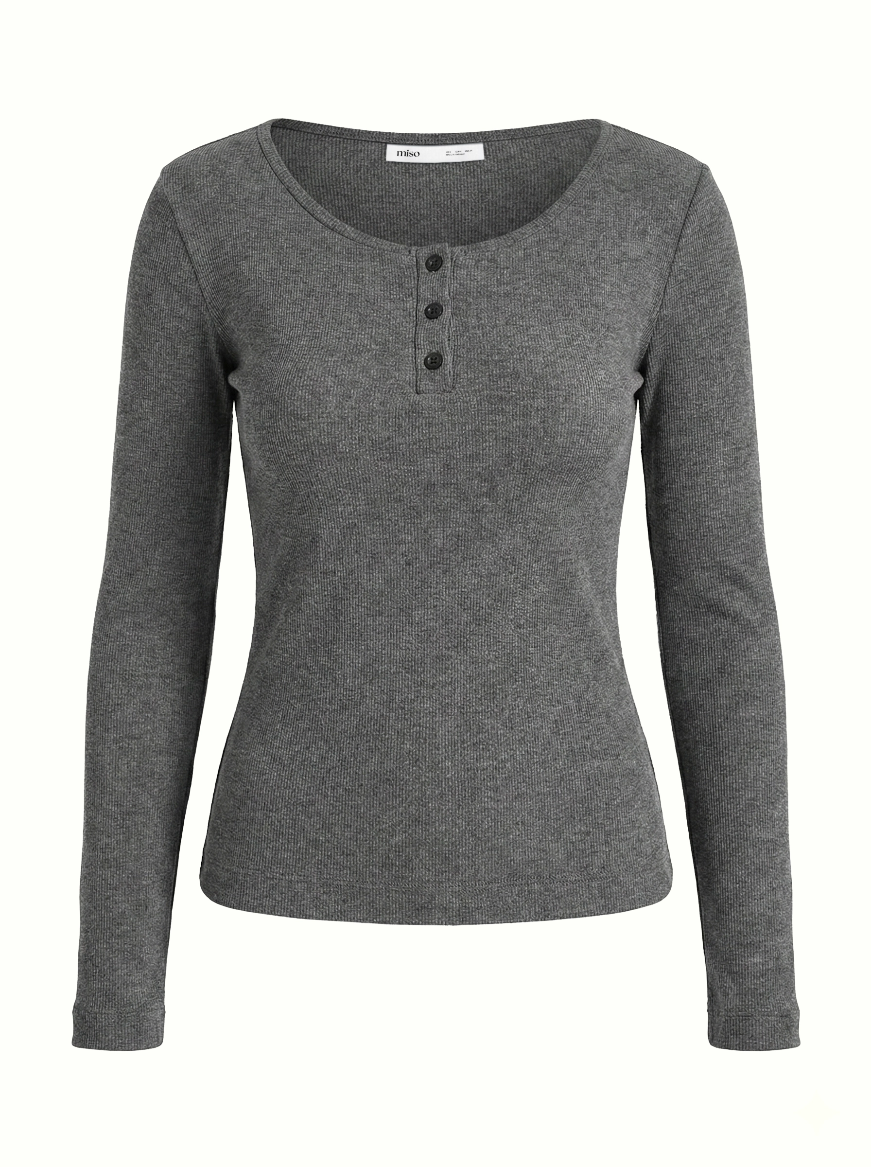 Rib knit longsleeve anthracite