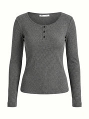 Rib knit longsleeve anthracite