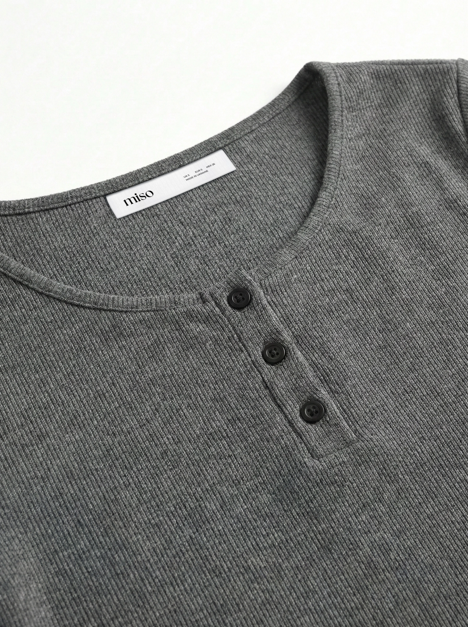 Rib knit longsleeve anthracite