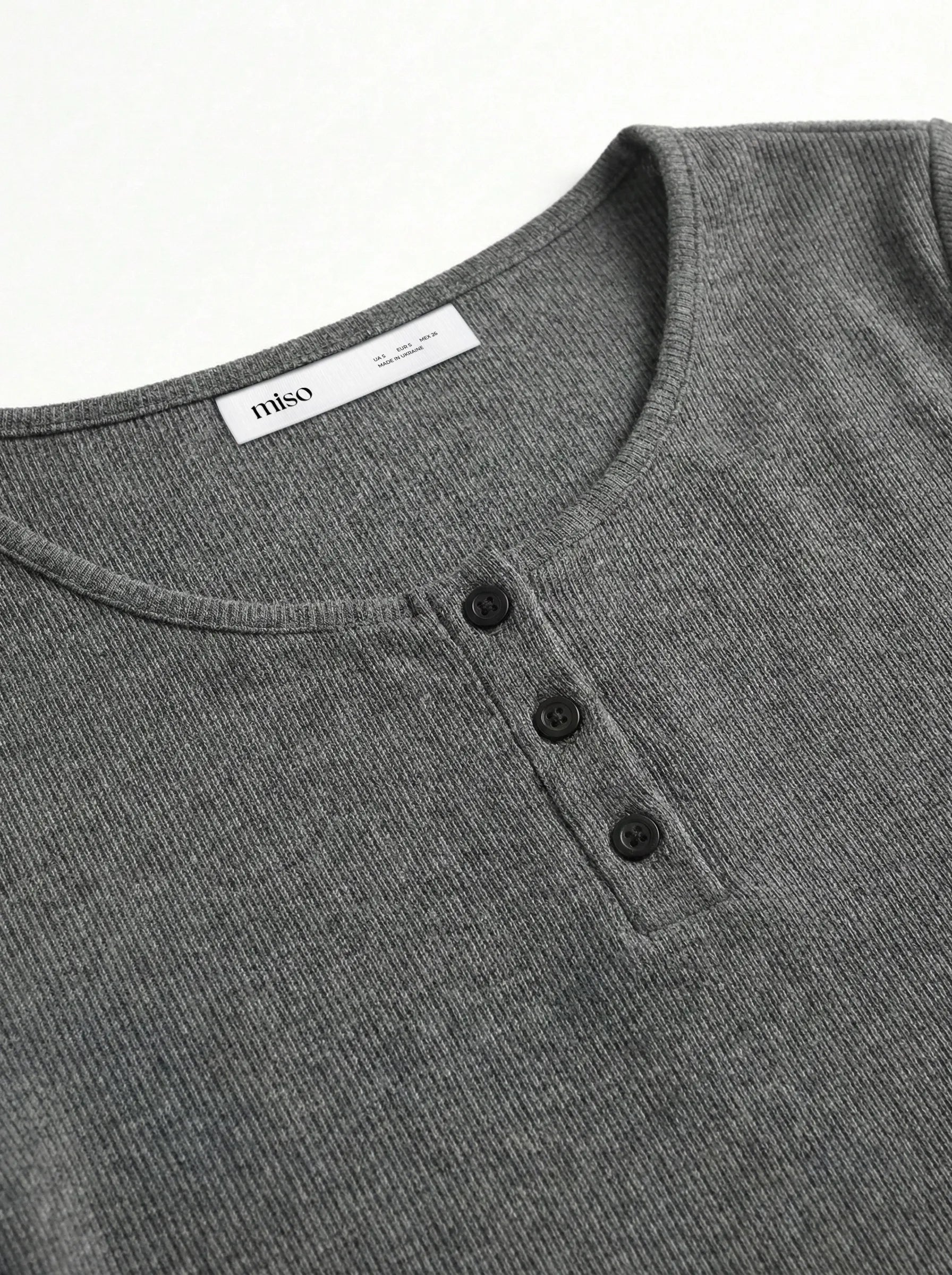 Rib knit longsleeve anthracite