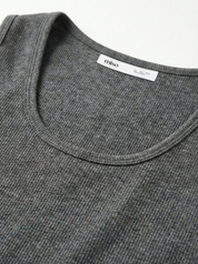 Rib knit T-shirt anthracite