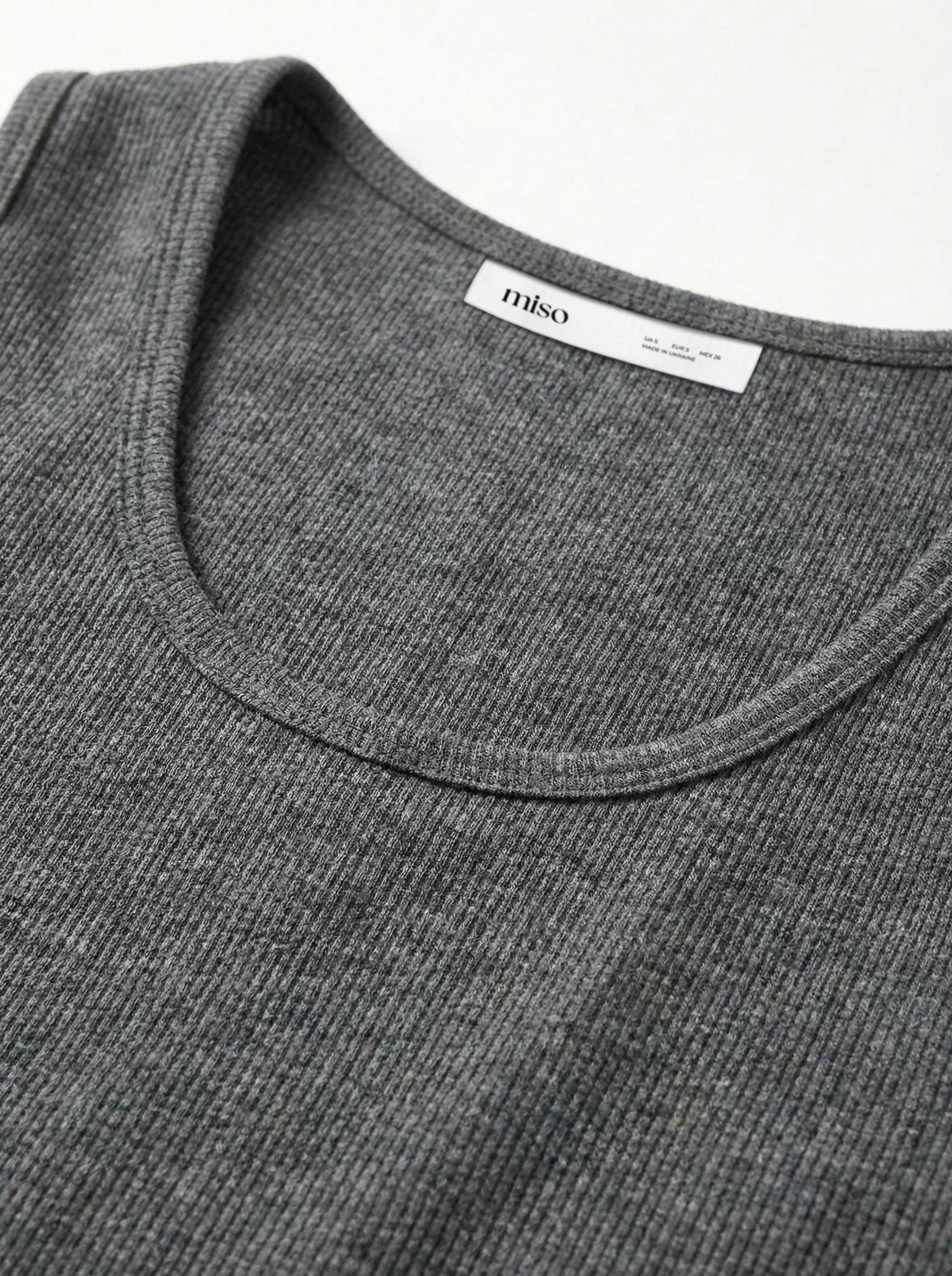 Rib knit T-shirt anthracite
