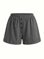 Rib knit Shorts with a gusset anthracite