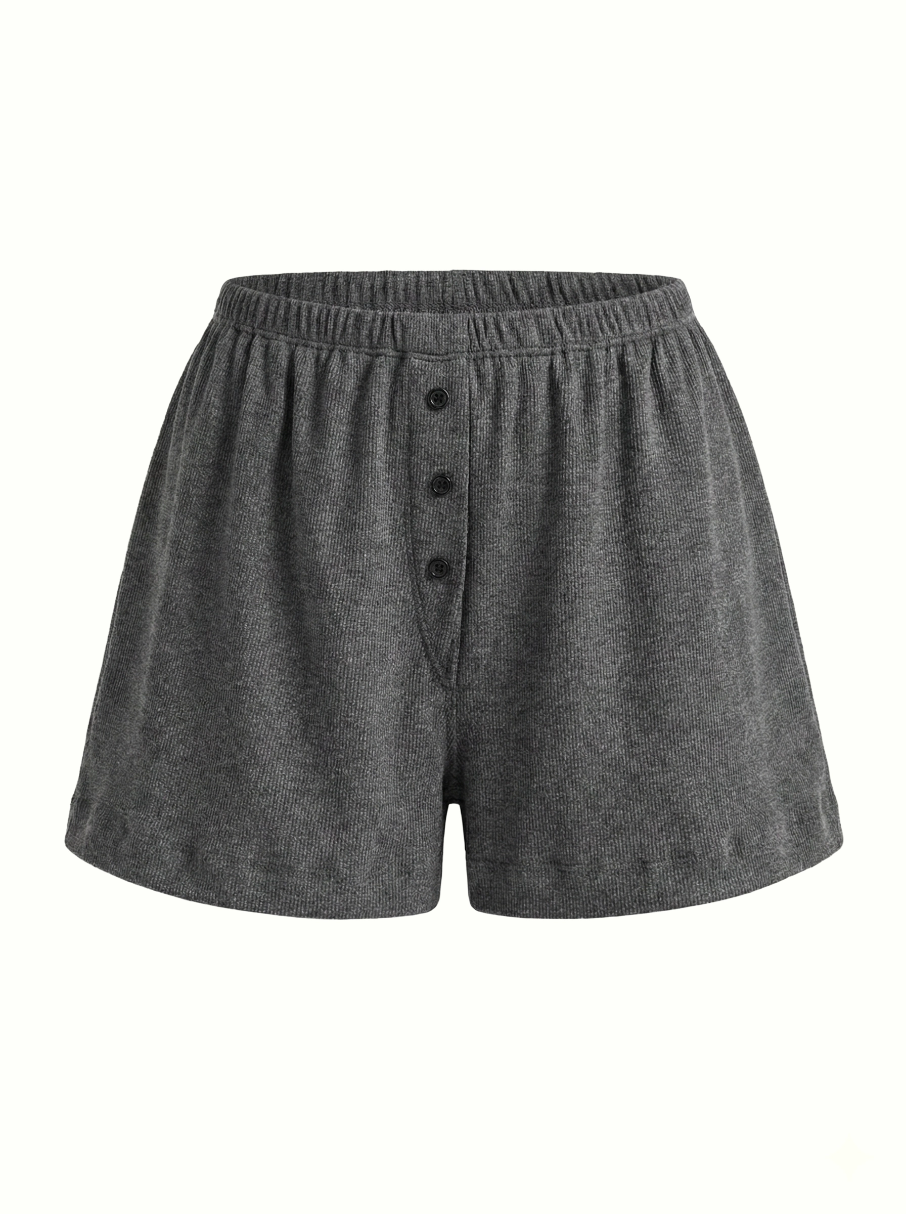 Rib knit Shorts with a gusset anthracite