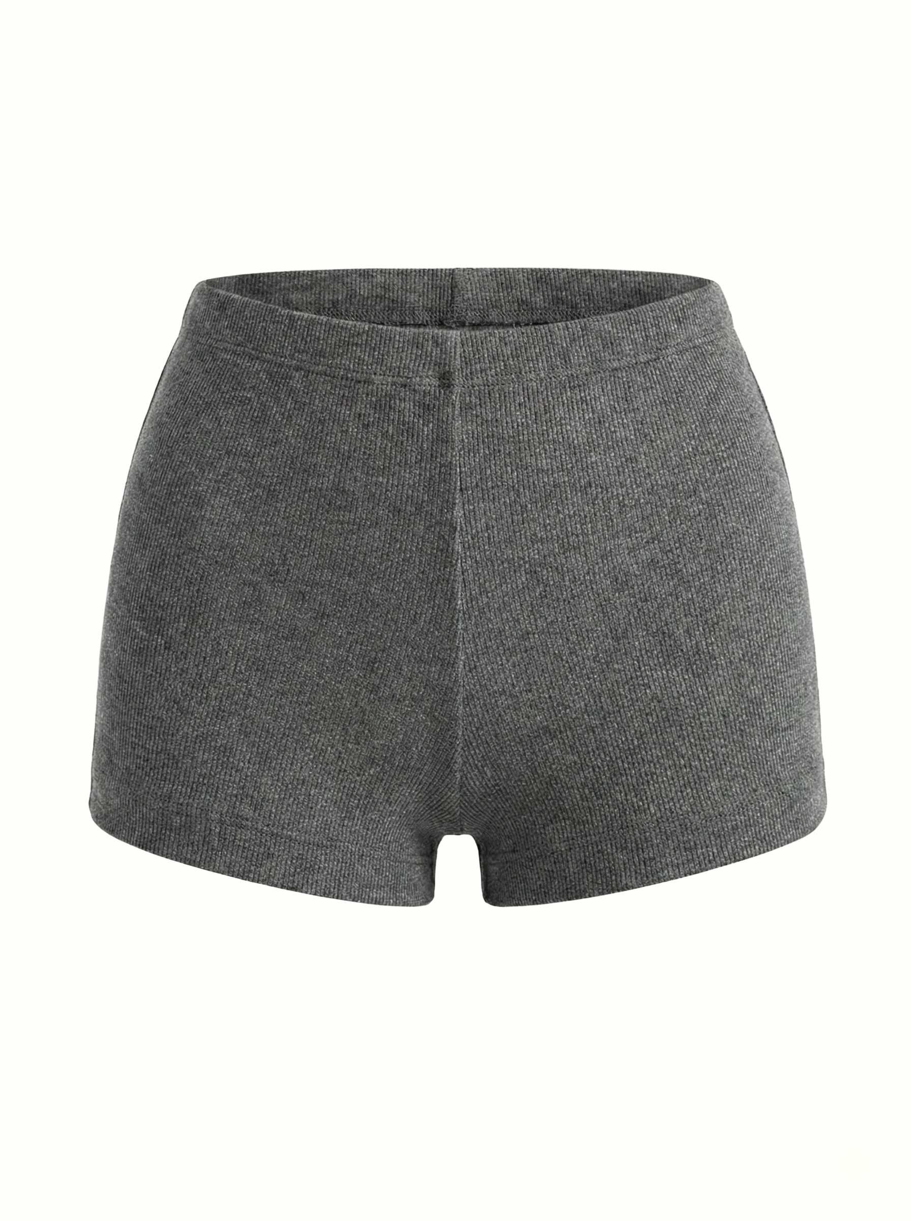 Ribbed knit mini shorts anthracite
