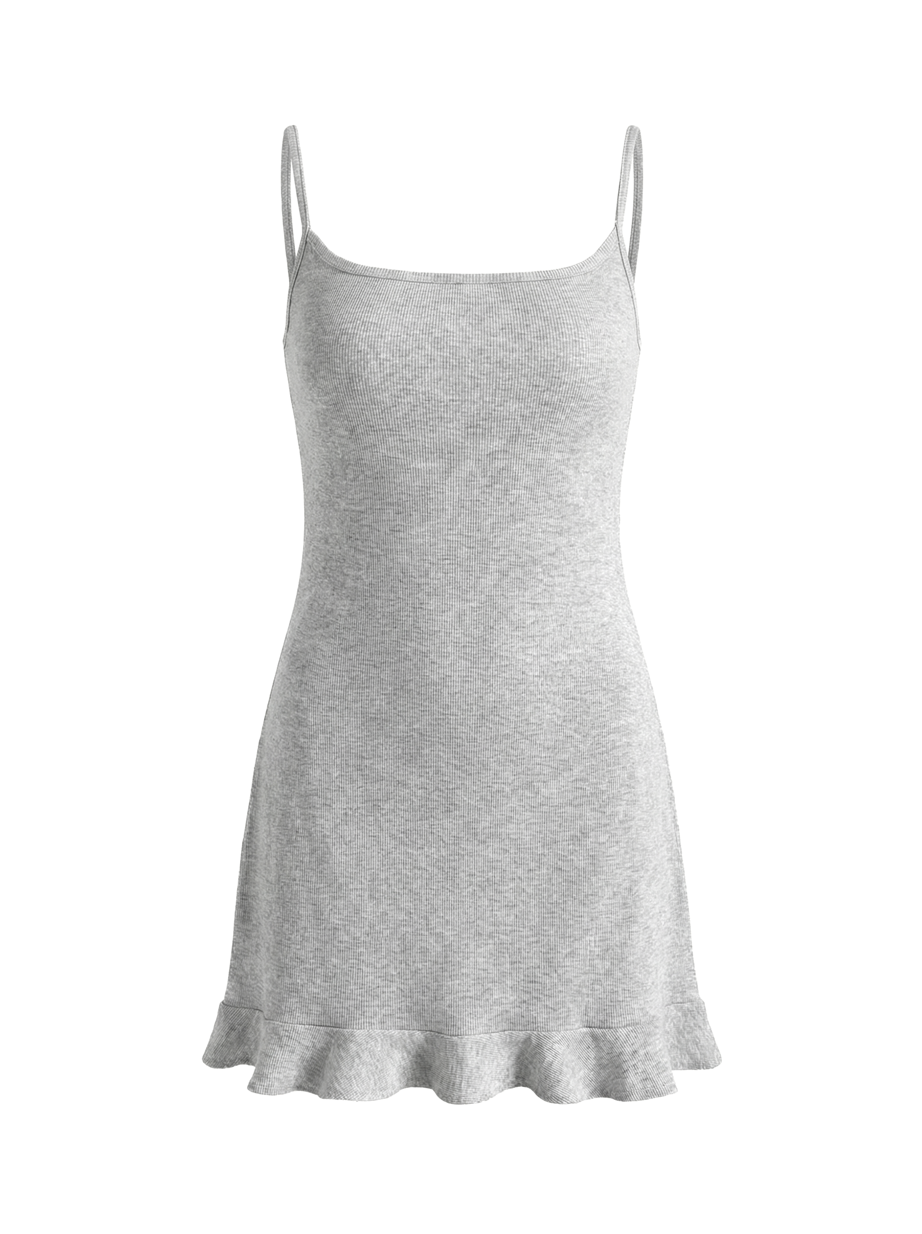 Rib knitwear Sleep dress gray