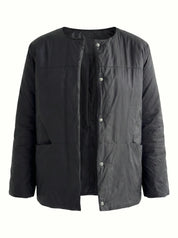 Demi-season jacket with buttons, black